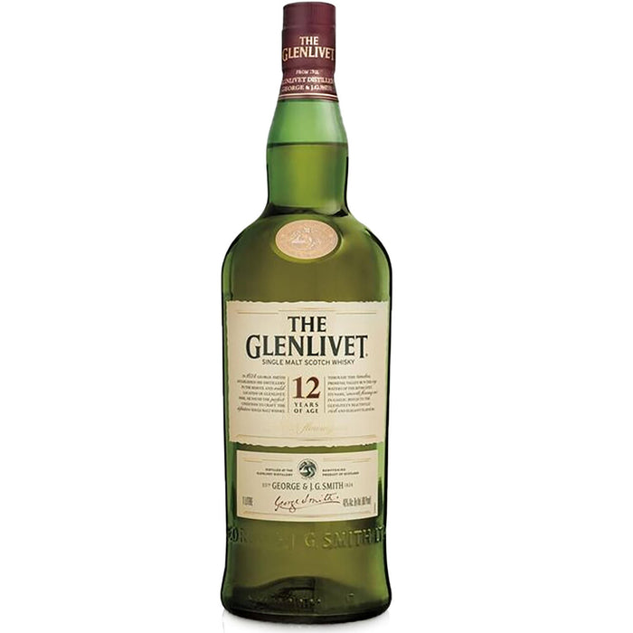 The Glenlivet 80 Proof Single Malt 12 Years Scotch Whisky Bottle (1 L)