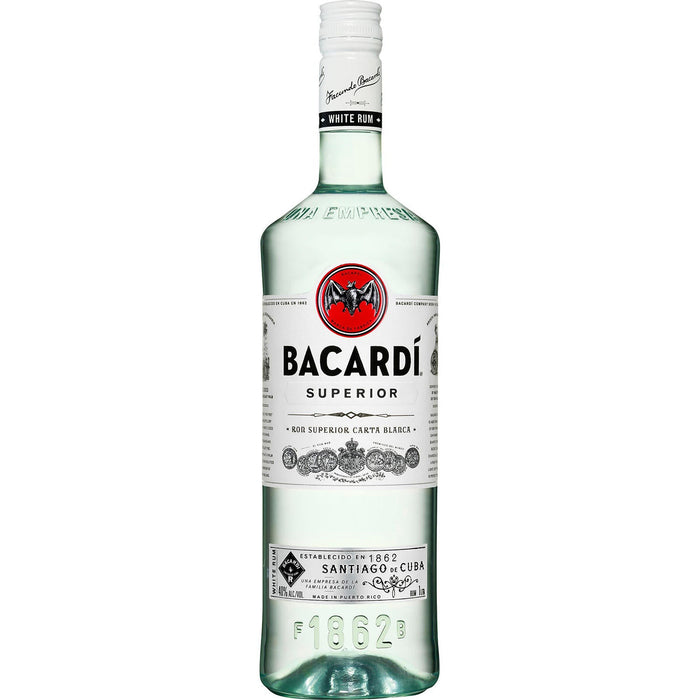 Bacardí Gluten Free 80 Proof Superior White Rum Bottle (1 L)
