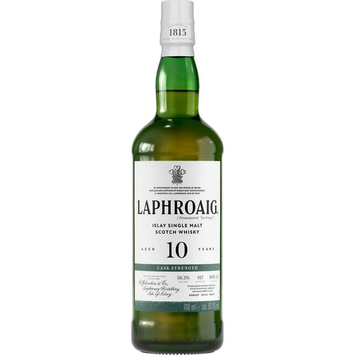Laphroaig 86 Proof Islay Single Malt 10 Year Scotch Whisky Bottle (750 ml)