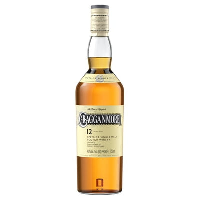 Cragganmore 80 Proof Speyside Single Malt 12 Year Scotch Whisky Bottle (750 ml)