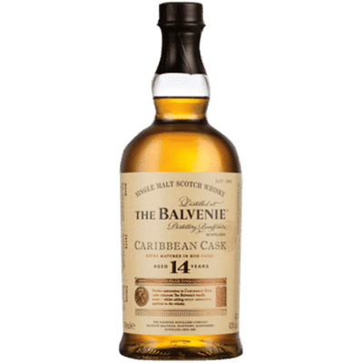 The Balvenie 86 Proof Caribbean Cask Single Malt Aged 14 Year Scotch Whisky Bottle (750 ml)