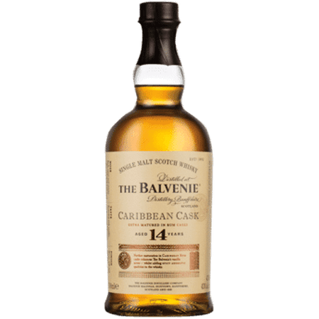 The Balvenie 86 Proof Caribbean Cask Single Malt Aged 14 Year Scotch Whisky Bottle (750 ml)