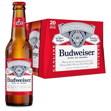 Budweiser American Lager Beer (12 fl oz × 20 ct)