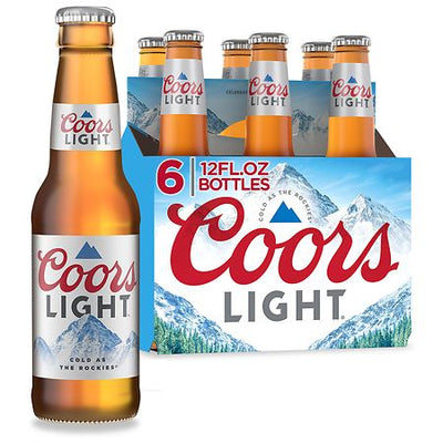 Coors Light American Light Lager Beer Bottles (12 fl oz × 6 ct)