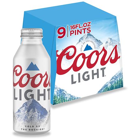 Coors Light American Lager Beer Bottles (16 fl oz × 9 ct)