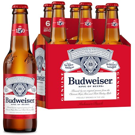 Budweiser American Lager Beer (12 fl oz × 6 ct)