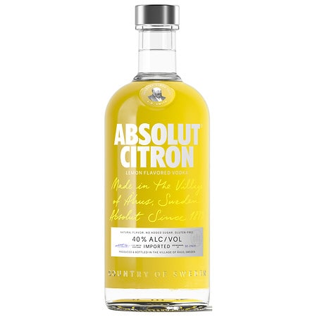 Absolut Vodka Citron Lemon 80 Proof Vodka Bottle (750 ml)