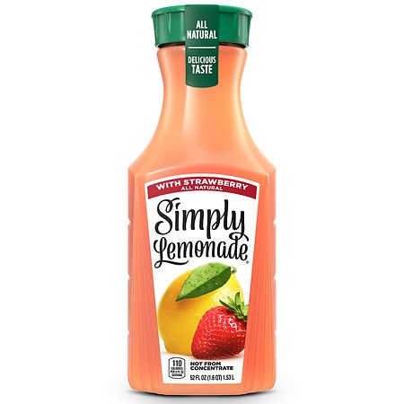 Simply All Natural Lemonade with Strawberry Juice Drink Bottle (52 fl oz)