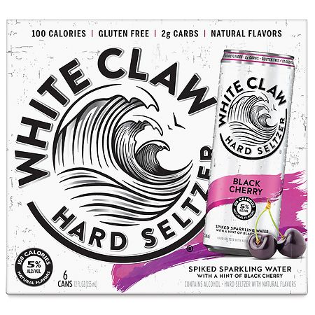 White Claw Gluten Free Black Cherry Hard Seltzer Cans (12 fl oz x 6 ct)