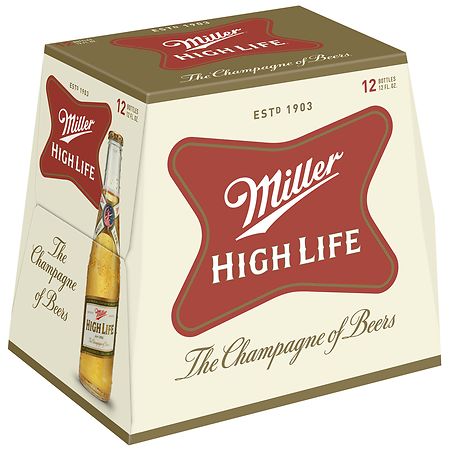 Miller High Life American Lager Beer Bottles (12 fl oz × 12 ct)
