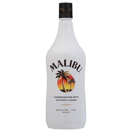 Malibu 42 Proof Original Caribbean White Rum with Coconut Liqueur Bottle (1.75 L)