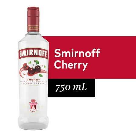 Smirnoff Vodka Gluten Free Cherry Infused Vodka Bottle (750 ml)