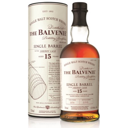 The Balvenie 95.6 Proof Single Barrel Aged Single Malt 15 Year Scotch Whisky Bottle (750 ml)