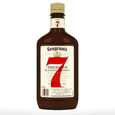 Seagram's 7 Whiskey 80 Proof Crown American Blended Whiskey Bottle (375 ml)