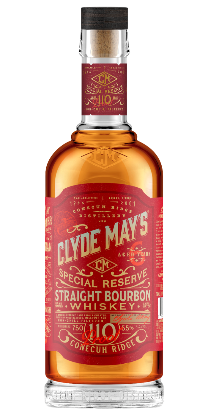 Clyde May's 110 Proof Alabama Style Special Reserve American Blended Whiskey Bottle (750 ml)