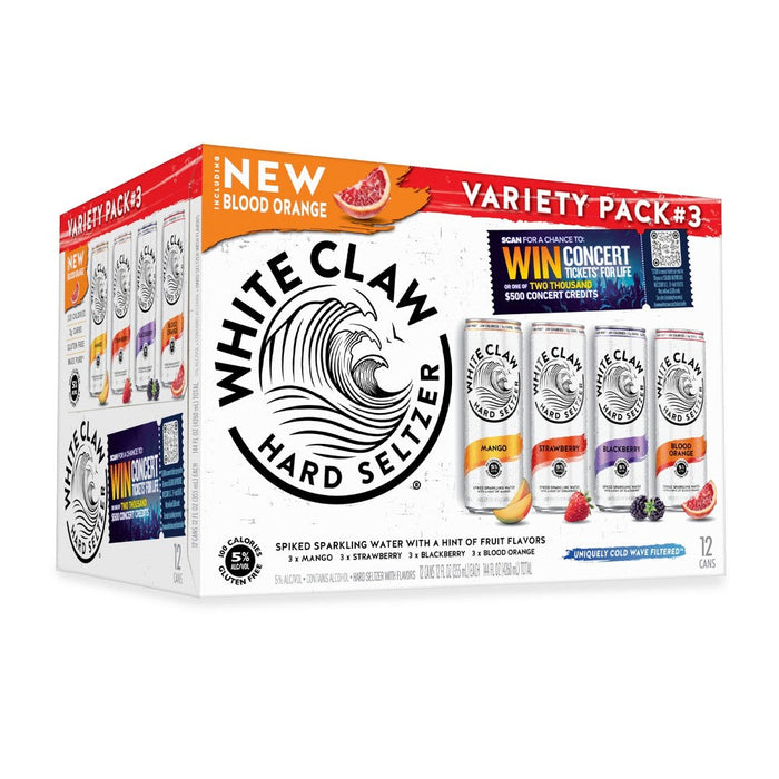 White Claw Gluten Free Hard Seltzer Variety Pack No. 3 (12 fl oz × 12 ct)