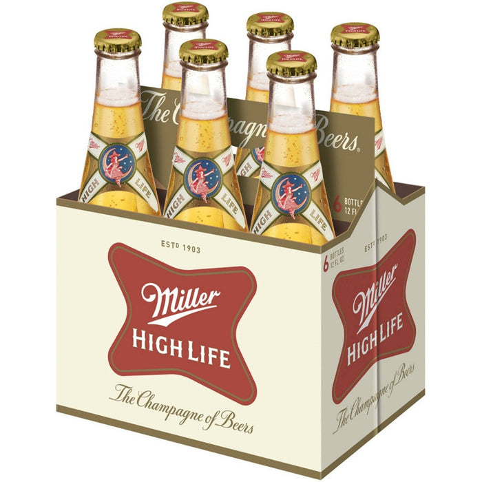 Miller High Life American Lager Beer Bottles (12 fl oz × 6 ct)