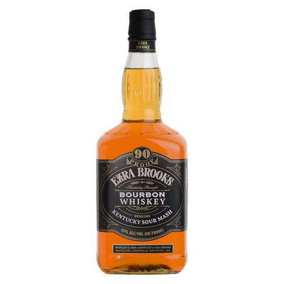 Ezra Brooks Black Label 90 Proof Kentucky Sour Mash Bourbon Whiskey Bottle (1.75 L)