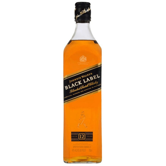 Johnnie Walker Black Label 80 Proof Blended Aged 12 Year Scotch Whisky Bottle (375 ml)