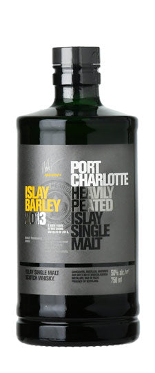 Port Charlotte 100 Proof Single Malt Heavily Peated Islay Barley Scotch Whisky Bottle, 2013 (750 ml)