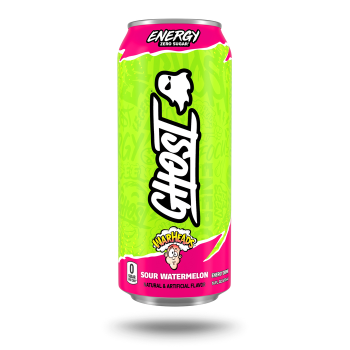 GHOST Energy x Warheads Zero Sugar Sour Watermelon Energy Drink Can (16 fl oz)
