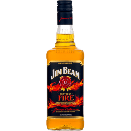 Jim Beam Kentucky Fire Cinnamon Liqueur with Bourbon Whiskey (750 ml)