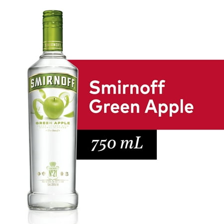 Smirnoff Vodka Gluten Free Green Apple Vodka Bottle (750 ml)