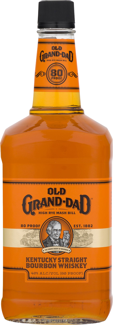 Old Grand-Dad 80 Proof High Rye Mash Bill Kentucky Straight Bourbon Whiskey Bottle (750 ml)