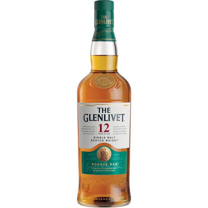 The Glenlivet Double Oak 80 Proof Single Malt Aged 12 Year Scotch Whisky Bottle (750 ml)